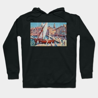 Saint-Tropez Waterfront With Sailboat, Maximilien Luce 1897 Hoodie